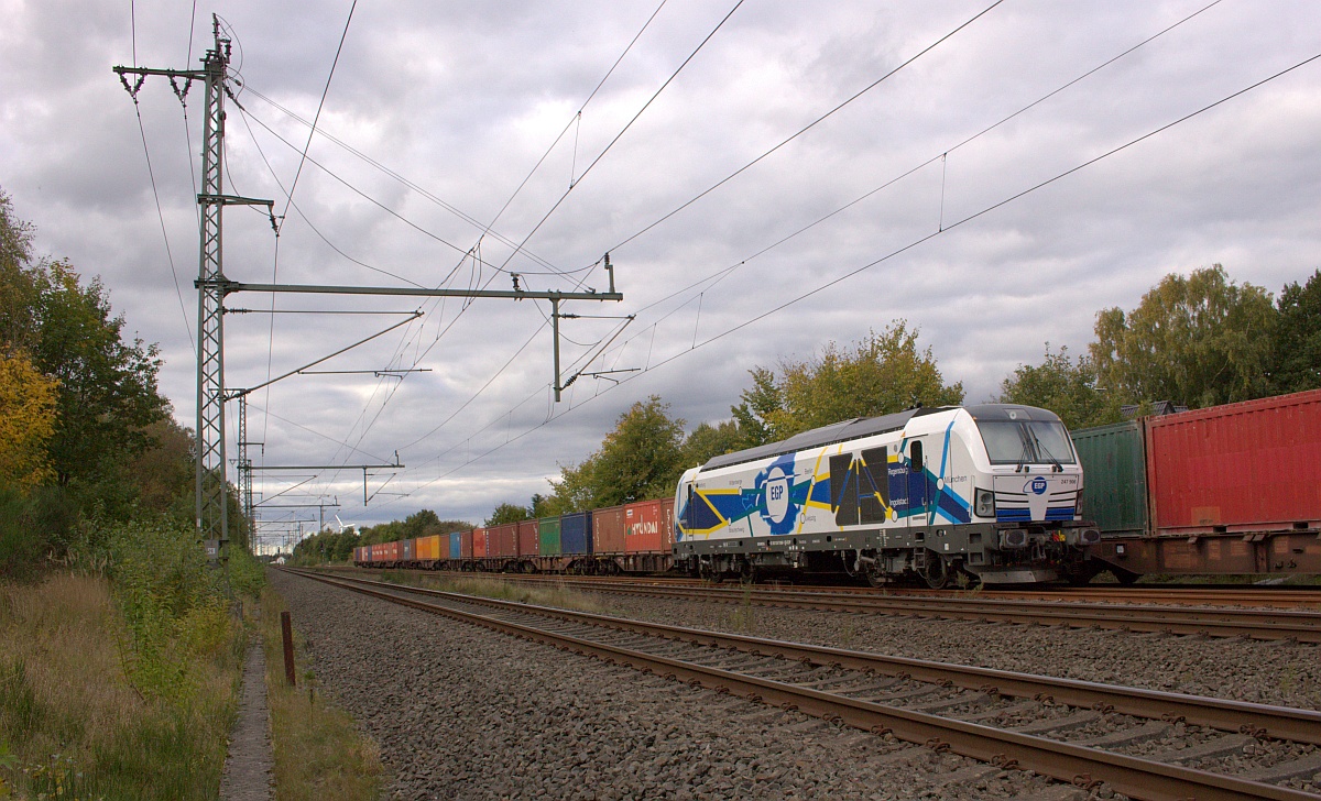 EGP 247 906 mit dem Leerzug zum Transport von Rüben zur Zuckerfabrik nach Uelzen. Jübek 17.10.2020