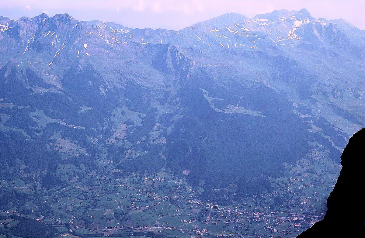 Ehemalige Station Eigerwand mit Blick auf Grindelwald. 5.August 1975 