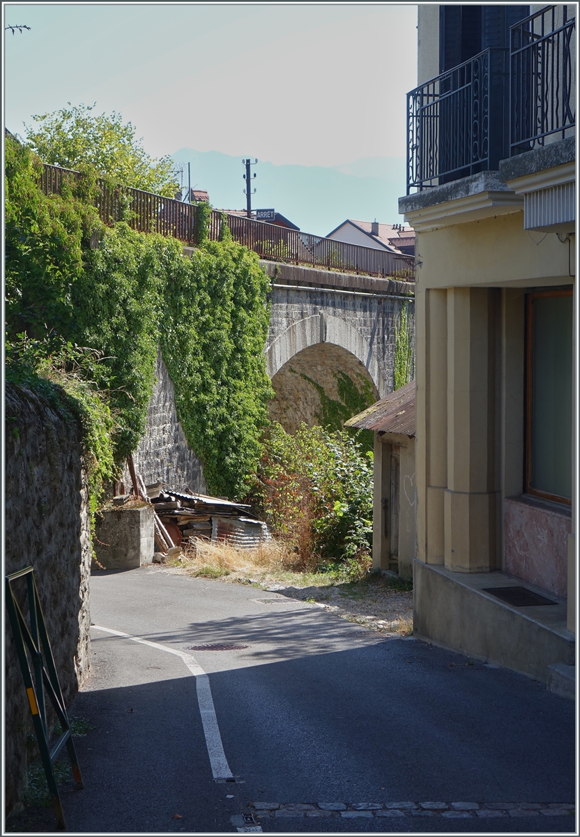 Ein Blick auf die Strecke Evian - St-Gingolph an der Grenze zur Schweiz in St-Gingolph (France).

16. Aug. 2022