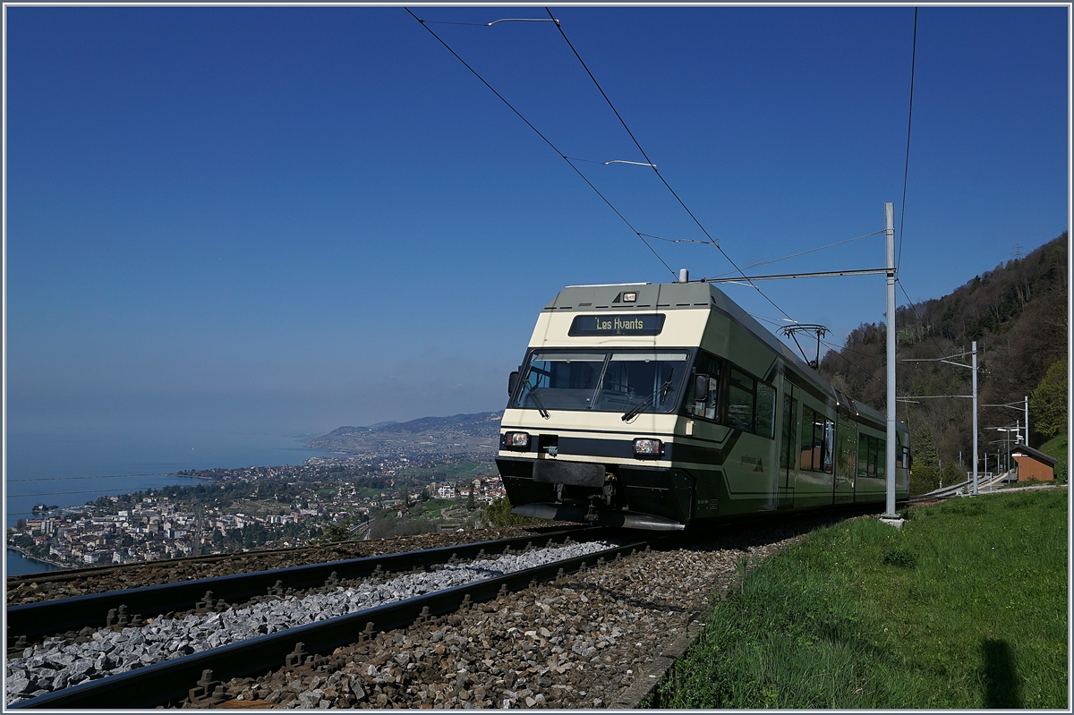 Ein CEV MVR GTW Be 2/6 bei Sonzier. 

3. April 2017