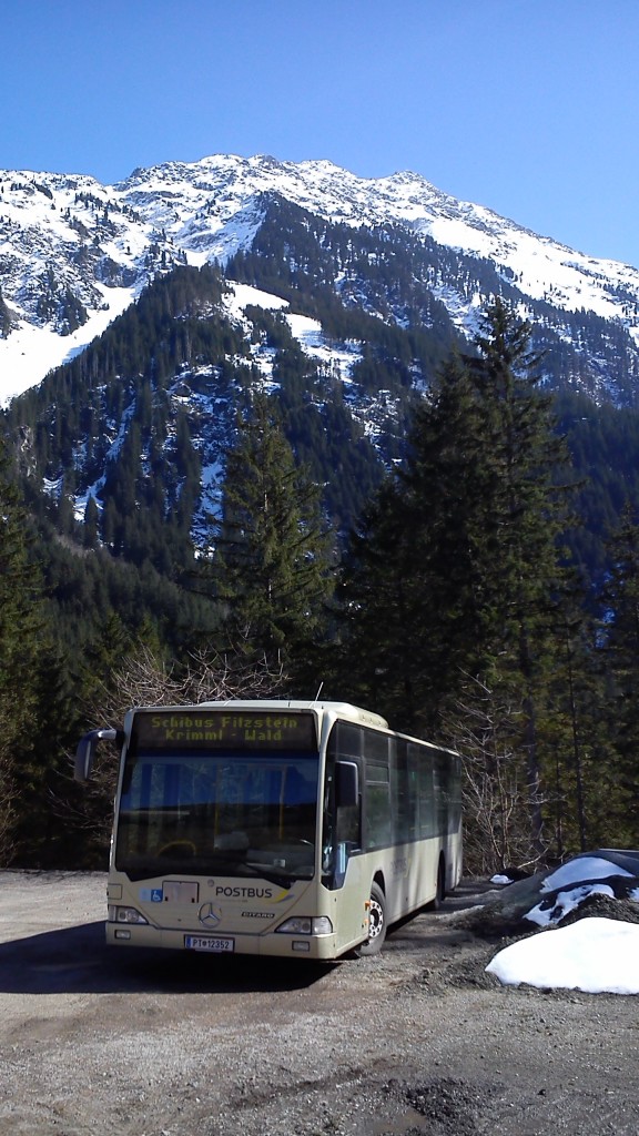 Ein Mercedes Citaro der BB Postbus als Zillertal Arena Skibus. Fhrt kostenlos zwischen Hochkrimml (Filzstein) durch Krimml zum Wald im Pinzgau. Depot beim Krimmler Wasserflle
29/3/2014