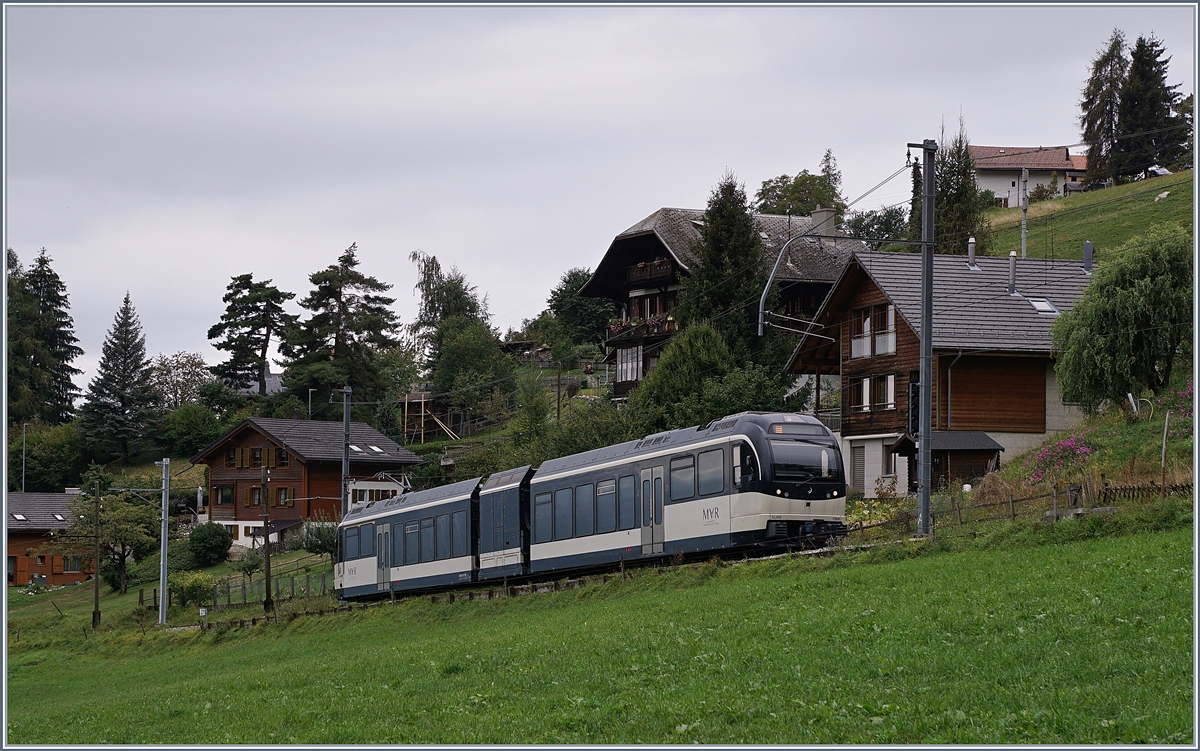 Ein MVR GTW ABeh 2/6 auf dem Weg nach Les Avants kurz vor seinem Ziel.
30. August 2018