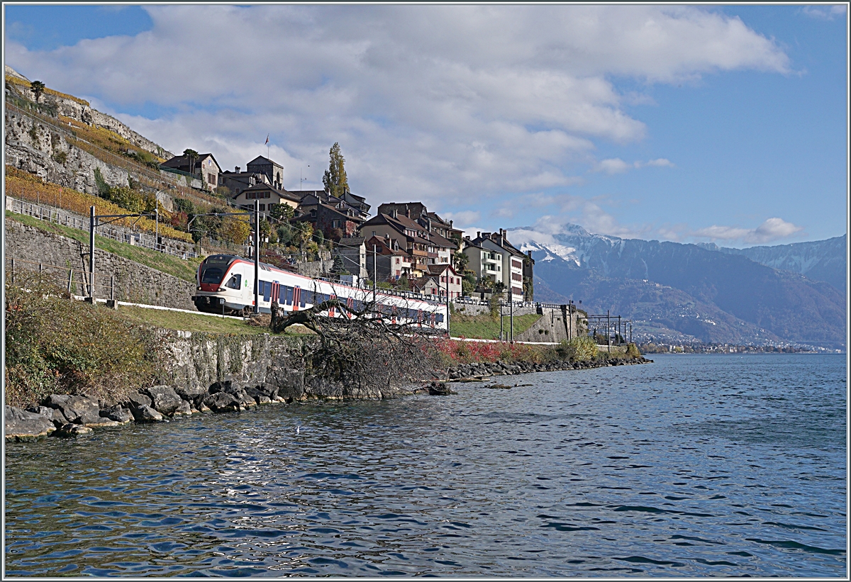 Ein SBB RABe 523 Flirt ist bei St-Saphorin auf dem Weg nach Lausanne und fährt an einem Baum vorbei, der während eines Sommersturms abgebrochen wurde und mir bisher immer wieder durch Jahreszeiten hindurch als (Neben)-Motiv gedient hatte. 

8. Nov. 2021