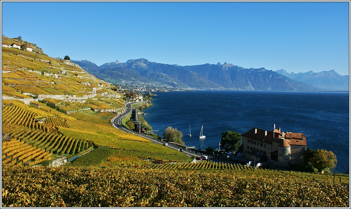 Ein sehr windiger aber schöner Herbsttag im Lavaux...
(28.10.2013)