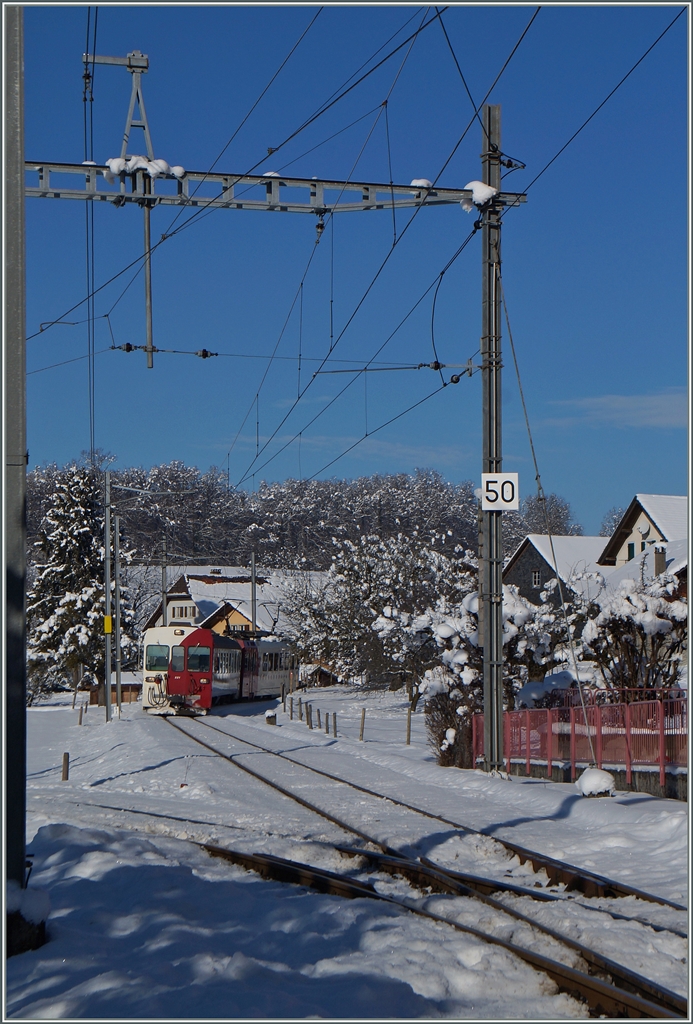 Ein TPF Regionalzug erreciht Châtel St-Denis.
21. Jan. 2015