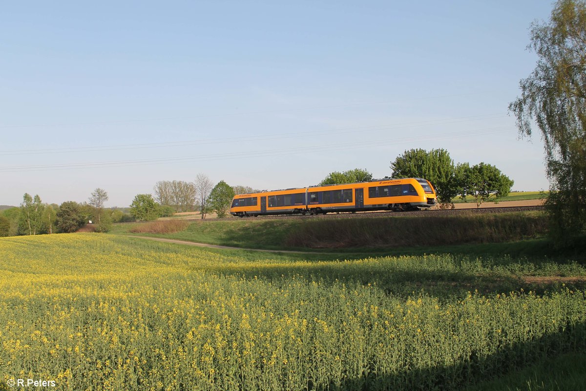 Ein unbekannter 1648 der OPB auf seiner Fahrt nach Marktredwitz kurz vor seinem Ziel auf der Arzberger Strecke. 29.04.18