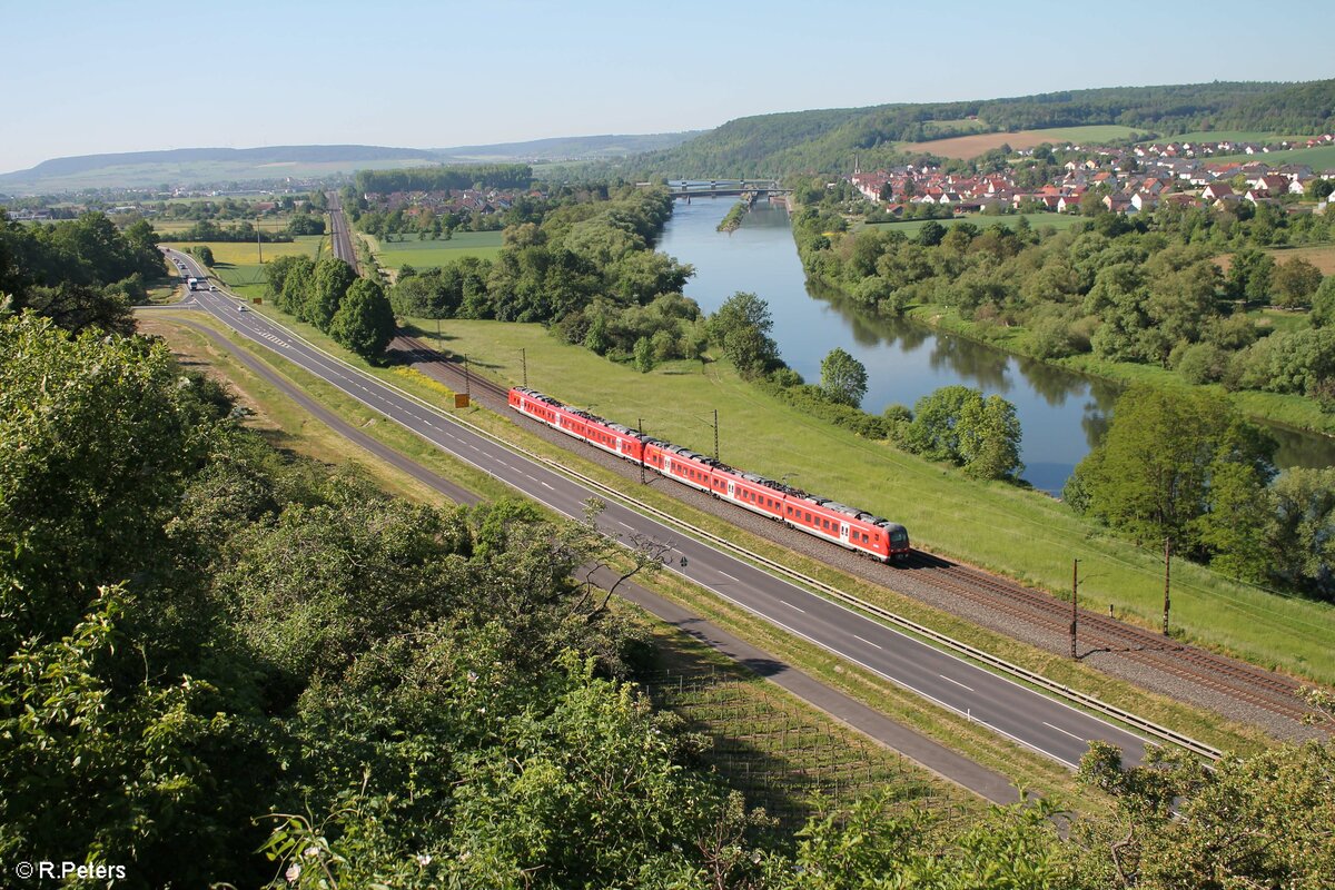 Ein Unbekannter 440 als RB 53 nach Sterbfritz zwischen Himmelstadt und Karlstadt. 02.06.21