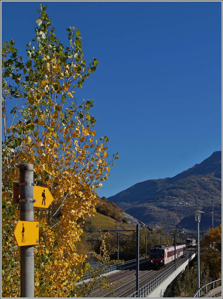 Ein  Walliser  Domino auf der Rohne Brücke bei Leuk.
26. Okt. 2015