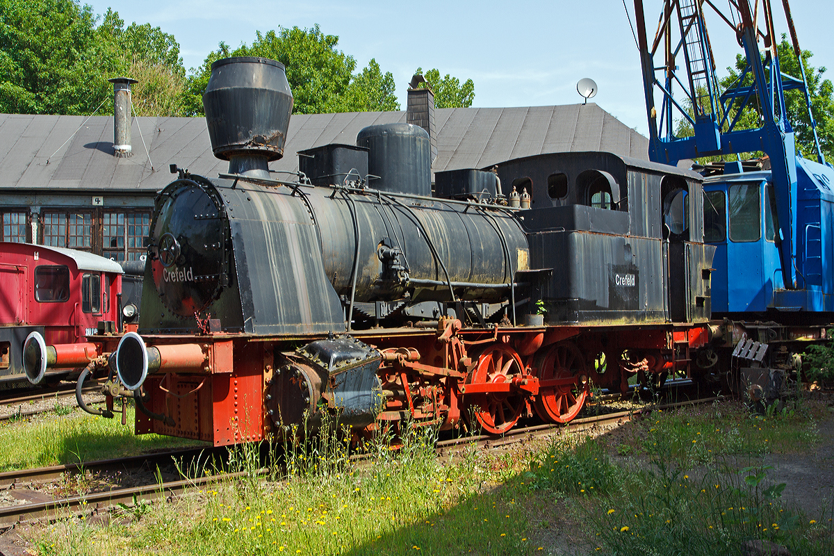 Eine Dampflok der Bauart Hohenzollern Crefeld, eine verstärkte preußische T3,  am 09.06.2014 im Dampflok-Museum Hermeskeil. 

Die Tenderlokomotive wurde 1913 von der Aktiengesellschaft für Lokomotivbau Hohenzollern in Düsseldorf unter der Fabriknummer 3295 gebaut und an als Lok 3 an die Rheinische AG für Braunkohlenbergbau und Brikettfabrikation in Köln (später Rheinsche Braunkohlenwerke AG - Lok 310) geliefert. 

Von 1966 bis 1987 stand sie auf dem Spielplatz  Zum Donnerbach  in Brühl. 1987 ging sie an die MEP (Museumseisenbahn Paderborn) bis sie 1989 zum Dampflokmuseum Hermeskeil kam. 

Die Dampflok-Bauart  Crefeld C  ist eine leistungsgesteigerte Variante der preußischen T 3 die von der Lokomotivfabrik Hohenzollern speziell für den Einsatz auf Werkbahnen konstruiert worden war. Zwischen 1895 und 1919 entstanden mehr als 100 Lokomotiven dieses Typs in der Grafenberger (Stadtteil von Düsseldorf) Lokschmiede Hohenzollern AG. Obwohl sich die Grundkonstruktion bewährte, wurden im Laufe der Zeit unterschiedliche Varianten von diesem Typ hergestellt. Insgesamt sind vier Lokomotiven dieser Bauart erhalten.

 
Technische Daten des Typs Crefeld:
Bauart:  C n2t
Länge über Puffer:   9.200 mm
Dienstgewicht:   40 t
Achslast:   14 t
Höchstgeschwindigkeit:  30 km/h      
Leistung:   350 PSi
Treibraddurchmesser:   1.080 mm
Steuerungsart:   Heusinger mit Hängeeisen
Zylinderanzahl:   2
Zylinderdurchmesser :  430 mm
Kolbenhub:   550 mm
Kesselüberdruck:   12 - 13 bar
Verdampfungsheizfläche:   88 - 99,5 m2
