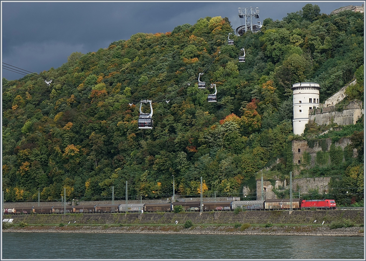 Eine DB 185 mit einem Güterzug bei Ehrenbreitstein.
2. Okt. 2017