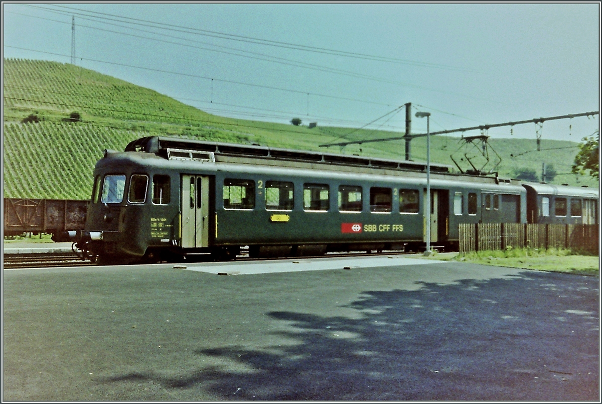 Einer der beiden Gleichstrom BDe 4/4 der SBB fr die Strecke Genve - La Plaine in La Plaine.
Gescannts Analogbild/ August 1994