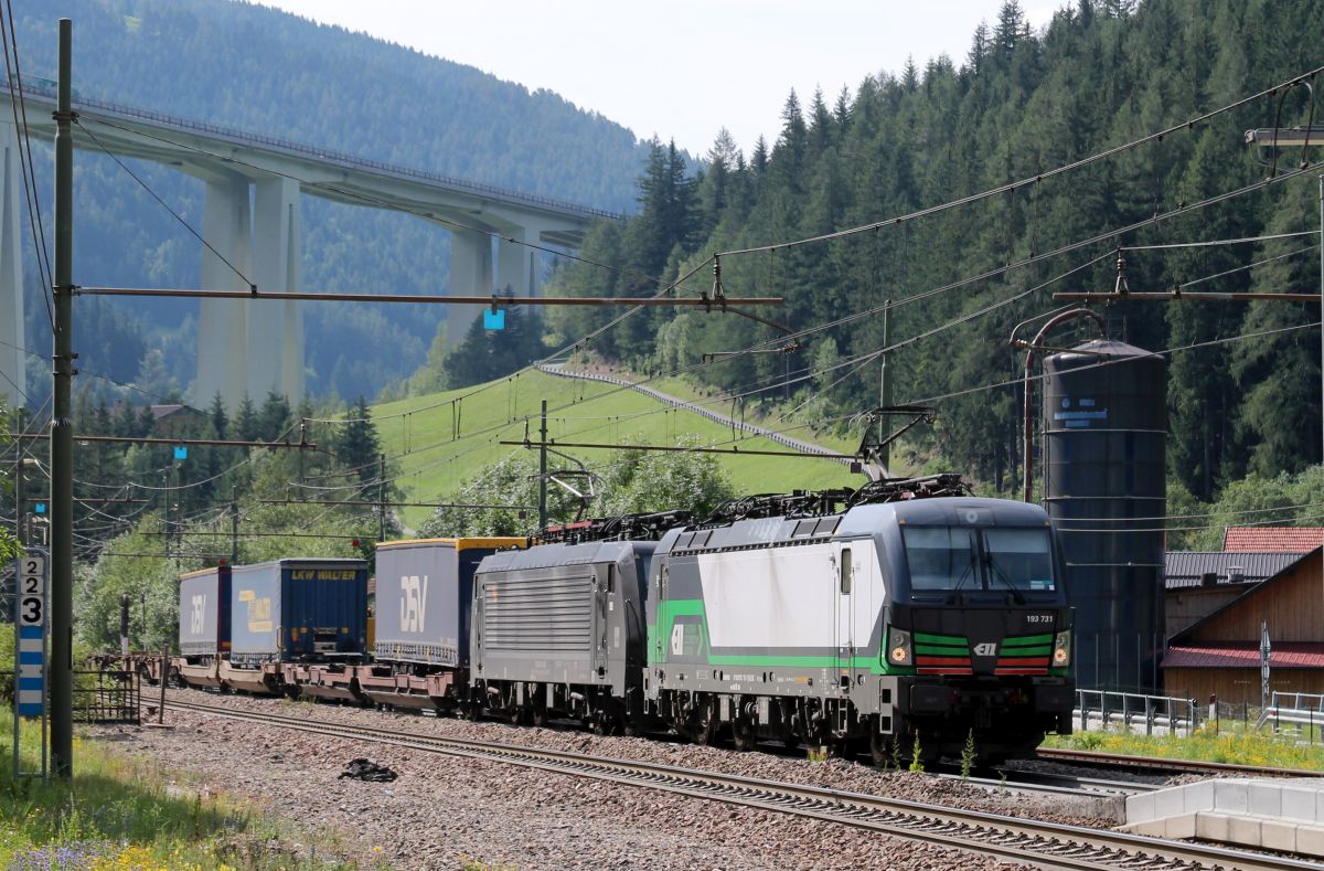 ELL/ELOC 193 731 + 189 xxx mit KLV Gossensass 17.07.2019