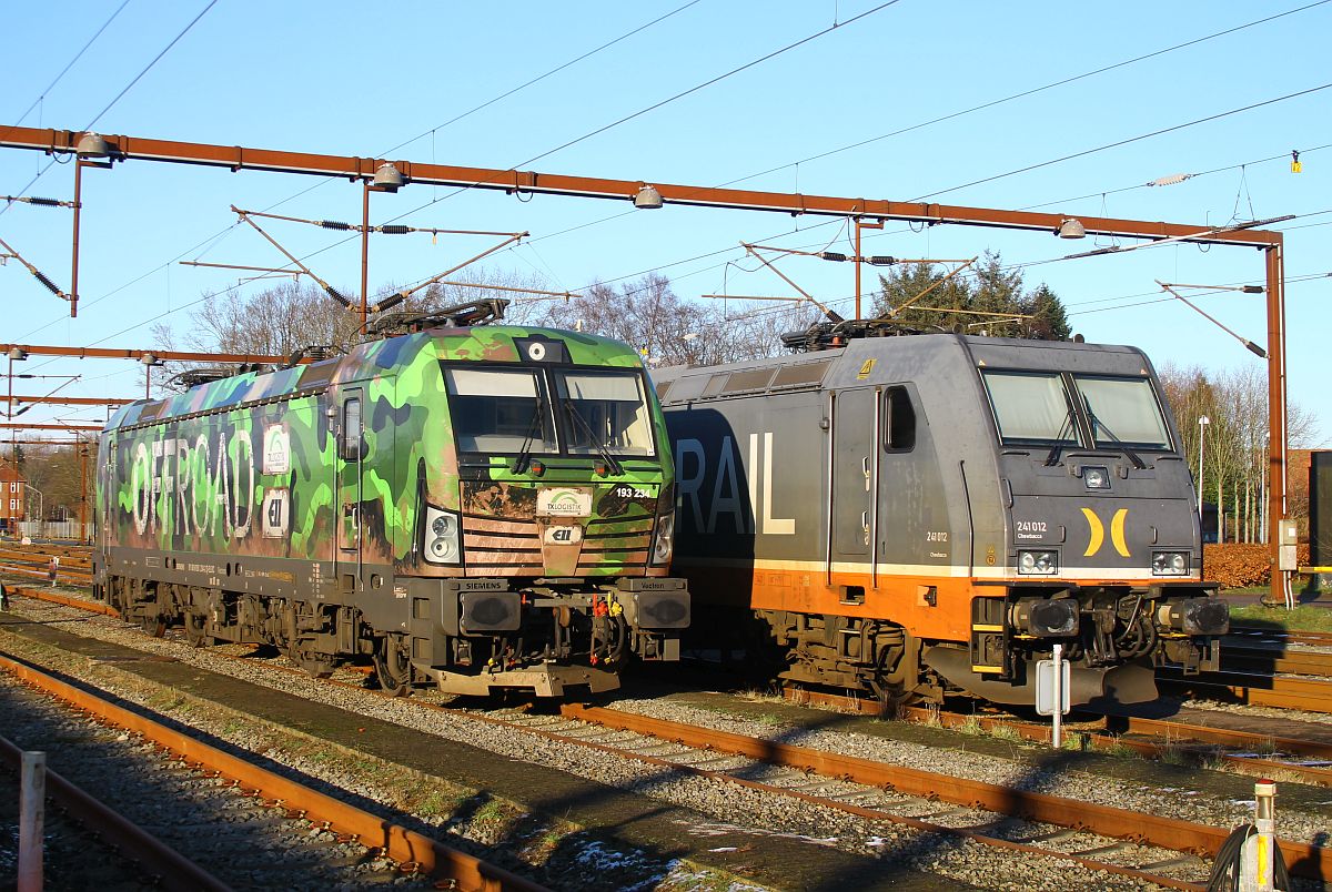 ELL/TXL 193 234-2 neben Hectorrail 241.012 Pattburg/Padborg 21.01.2023 