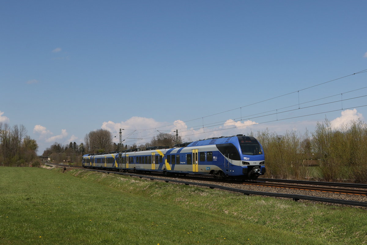 ET 306 auf dem Weg nach Kufstein. Aufgenommen am 21.April 2021 bei Brannenburg im Inntal.