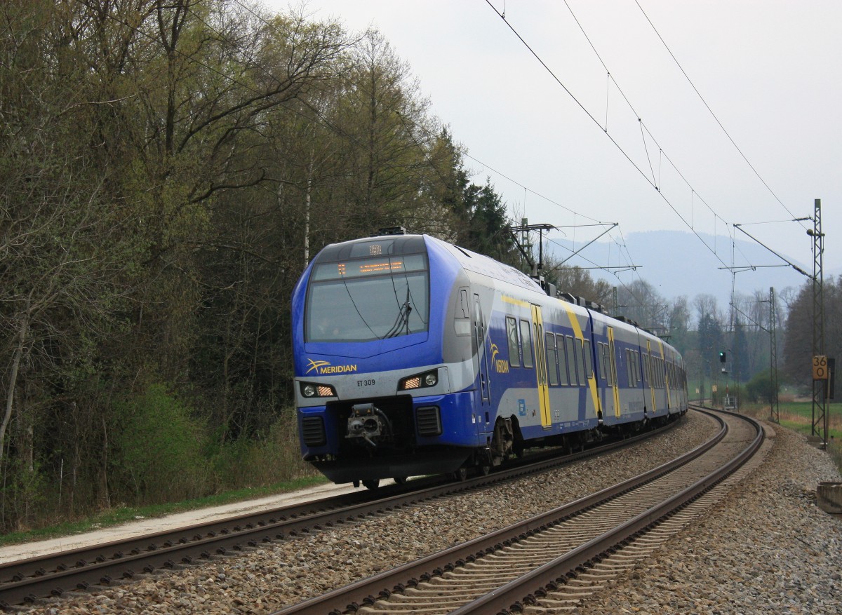 ET 309 am 5. April 2014 zwischen Bernau und bersee.