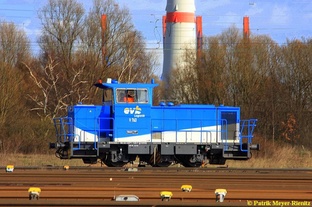 EVB V763 Lz im Hafenbahnhof Alte Süderelbe am 01.04.2015 am rangieren