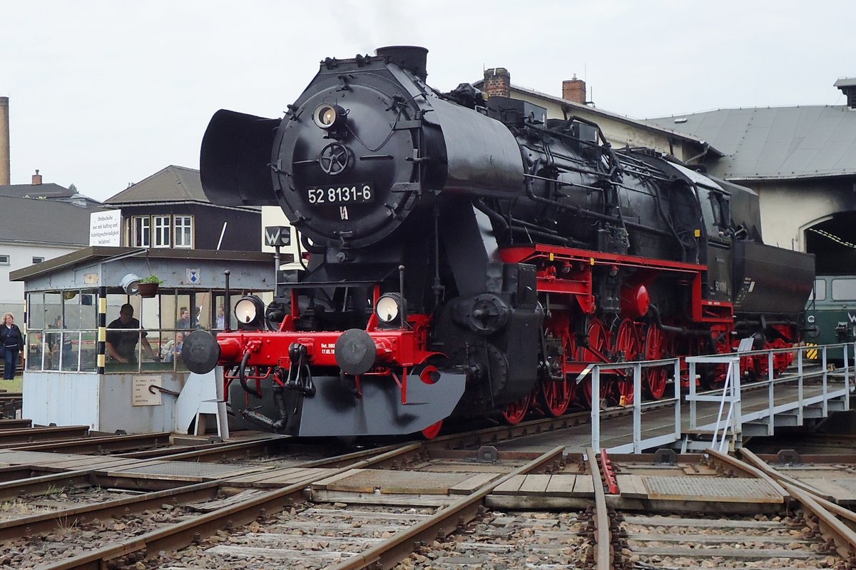 Ex-DR 52 8131 steht am 23 Mai 2015 auf die Drehscheibe ins Bw Nosen. 