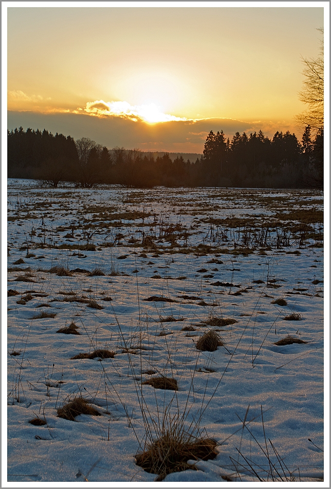 Feierabendstimmung am Westerwald, bei Nisterberg am 04.02.2014