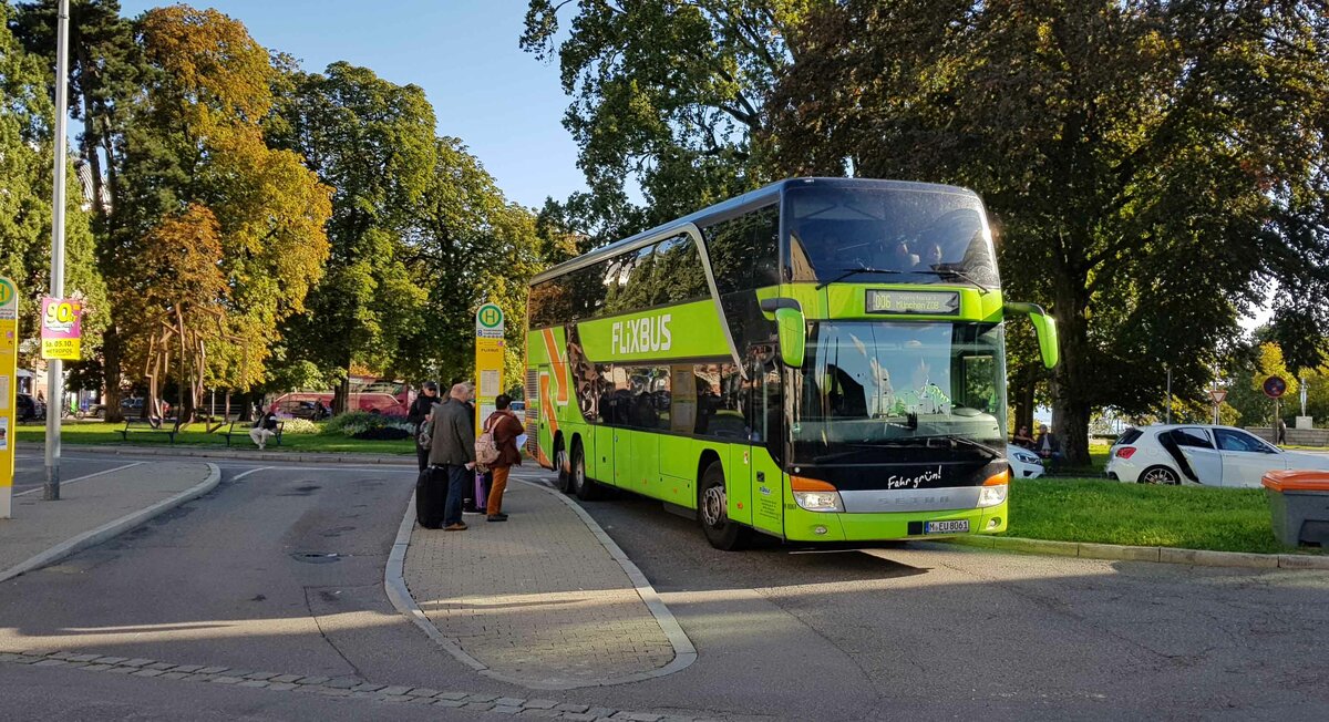 Flixbus von albus startet im Friedrichshafen Richtung Mnchen