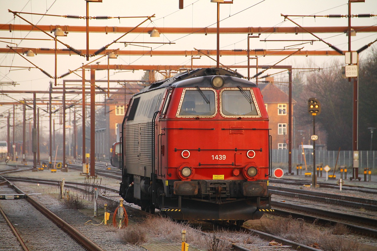 Frostig kalt war es heute Morgen für die neg/Captrain Litra MZ 1439 in Padborg/DK. 02.12.2013