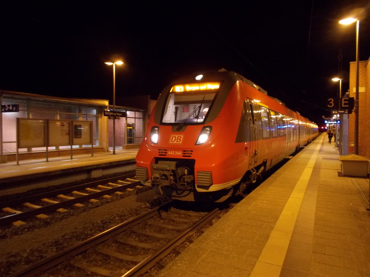 Für den 442 340 war,am 17.Januar 2015,Bergen/Rügen Endstation.