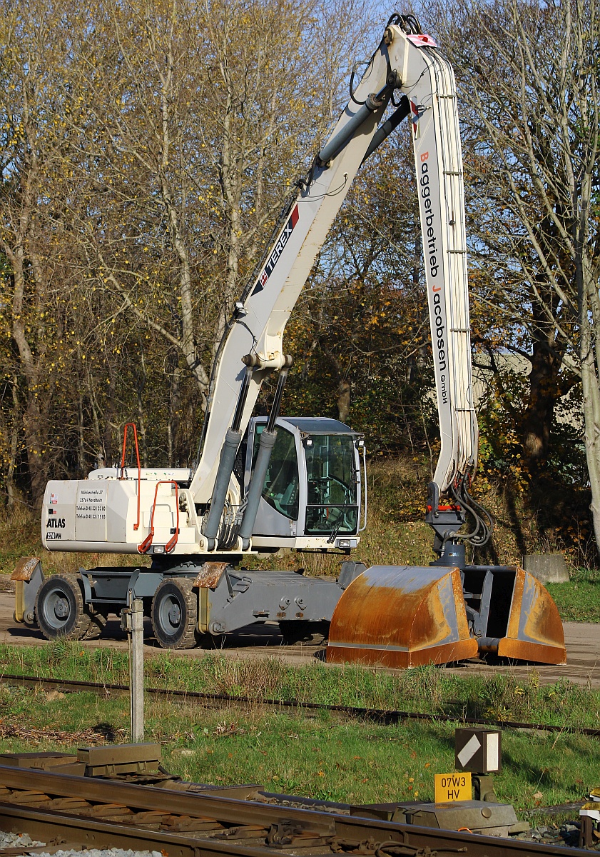 Für die Entladung der Düngerzüge in Jübek wird dieser Atlas 270MH benutzt. Jübek 02.11.2021