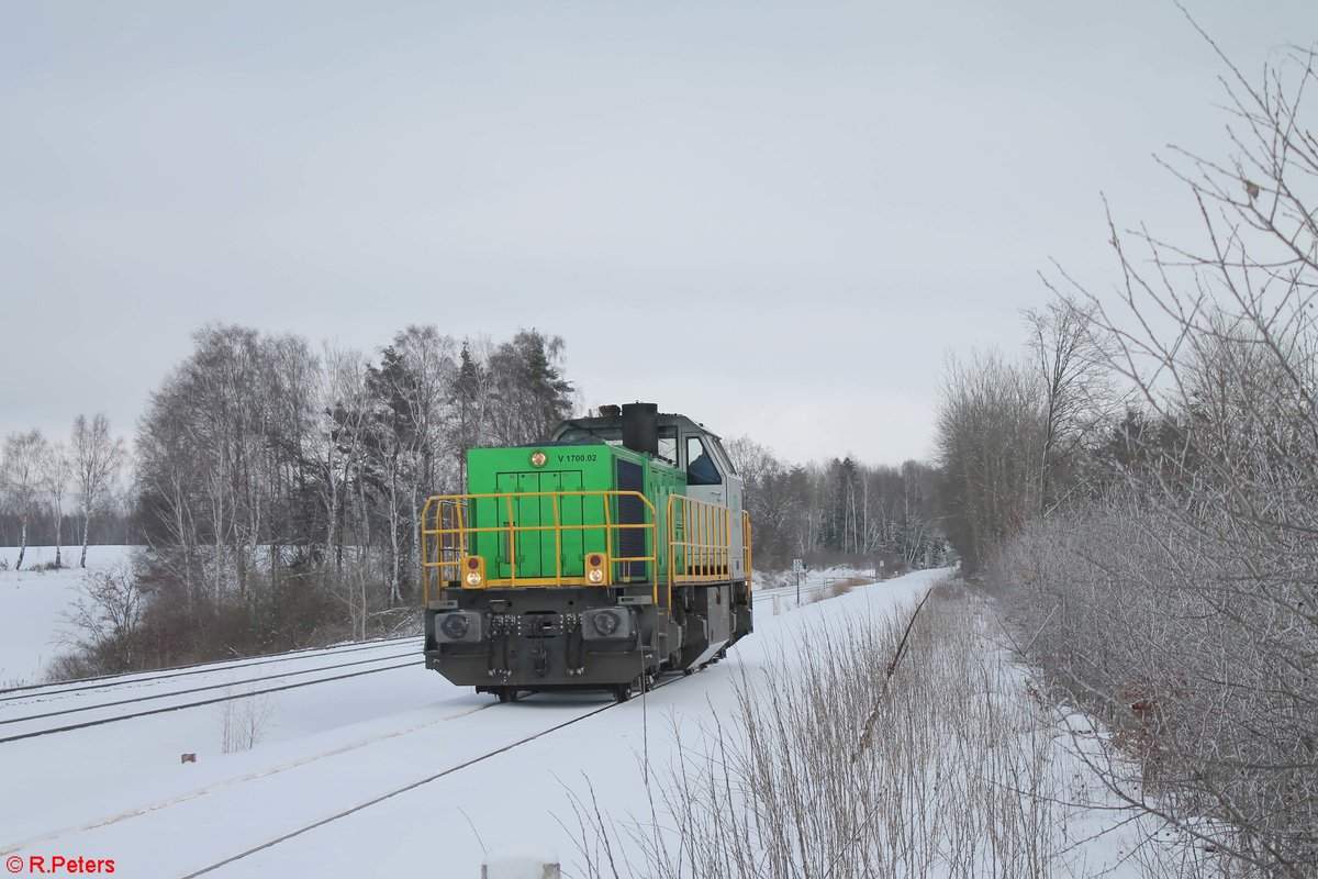 G1700.02 auf Strecken Erkundungsfahrt von Wiesau/Oberpfalz nach Mitterteich zur GSB Resycling hier auf Höhe von Schönfeld. 25.01.21