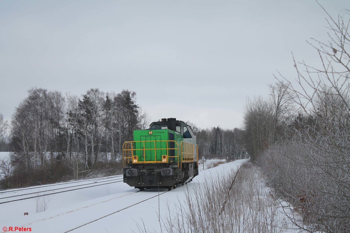 G1700.02 auf Strecken Erkundungsfahrt von Wiesau/Oberpfalz nach Mitterteich zur GSB Resycling hier auf Höhe von Schönfeld. 25.01.21