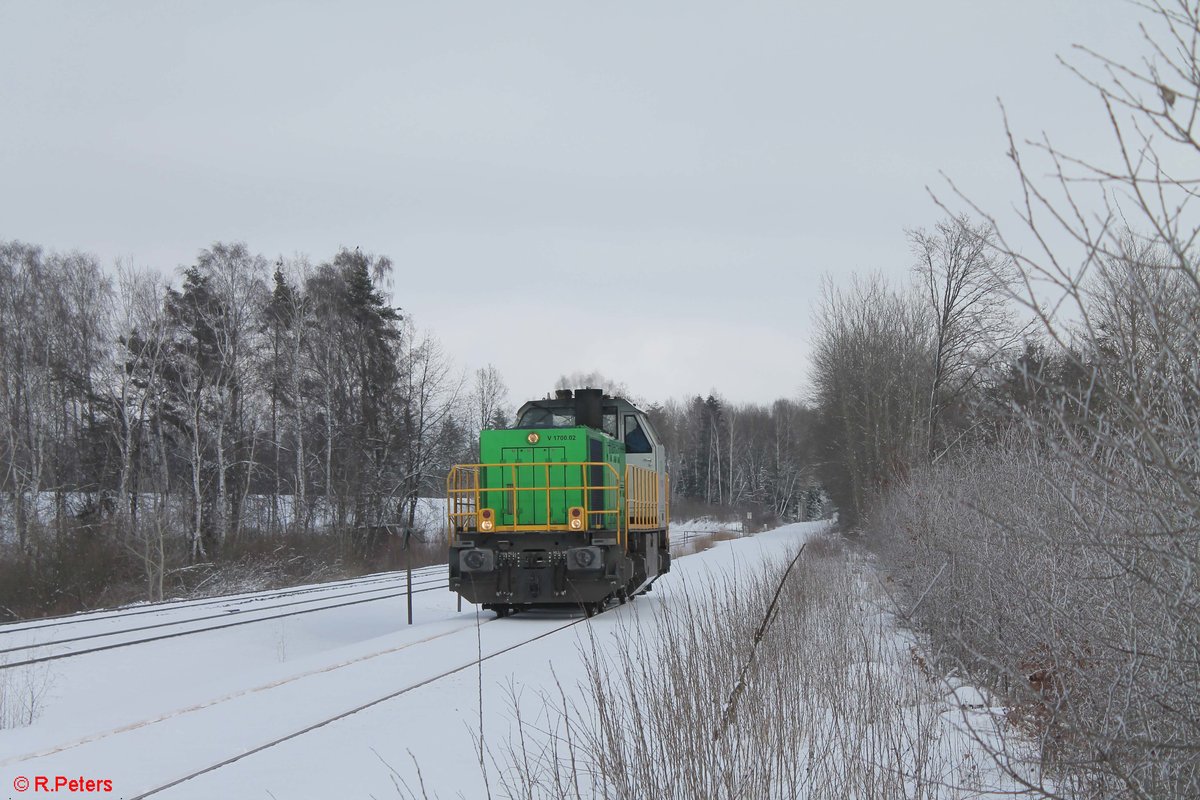 G1700.02 auf Strecken Erkundungsfahrt von Wiesau/Oberpfalz nach Mitterteich zur GSB Resycling hier auf Höhe von Schönfeld. 25.01.21