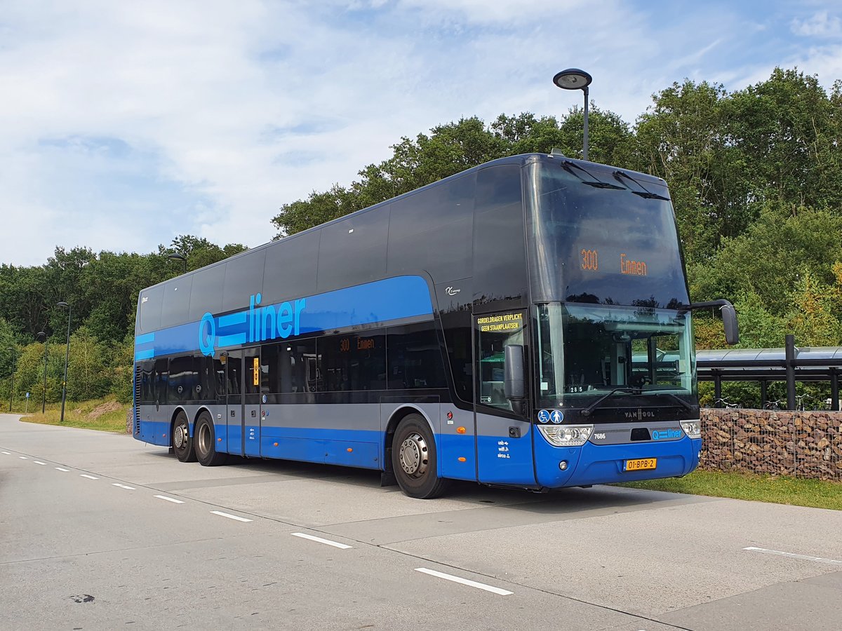 Gieten . 2020-08-08 . Qbuzz . 7686 (7684 -7687) . 01-BPB-2 . 2019 . Van Hool . TDX27 Astromega. Qliner 300 Groningen - Emmen