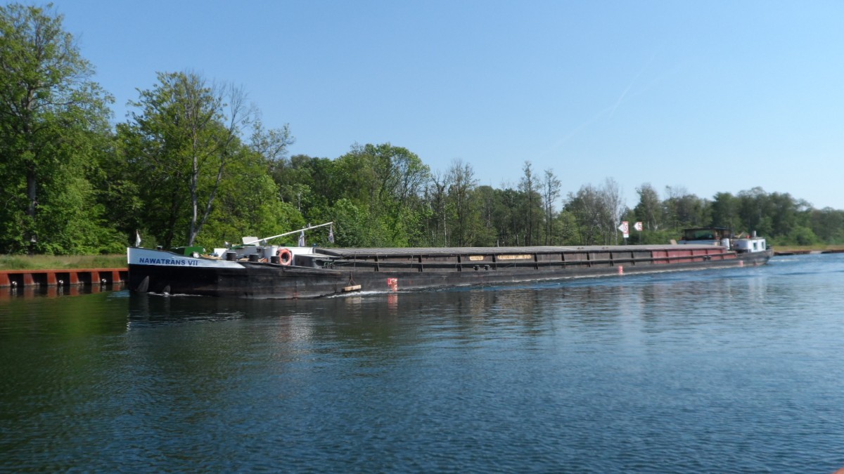 GMS  NAWATRANS VII  im Oder - Havel - Kanal bei Marienwerder am 22.05.14 um 11:06 Uhr. Fahrt in Richtung Lehnitz. Bild 1.