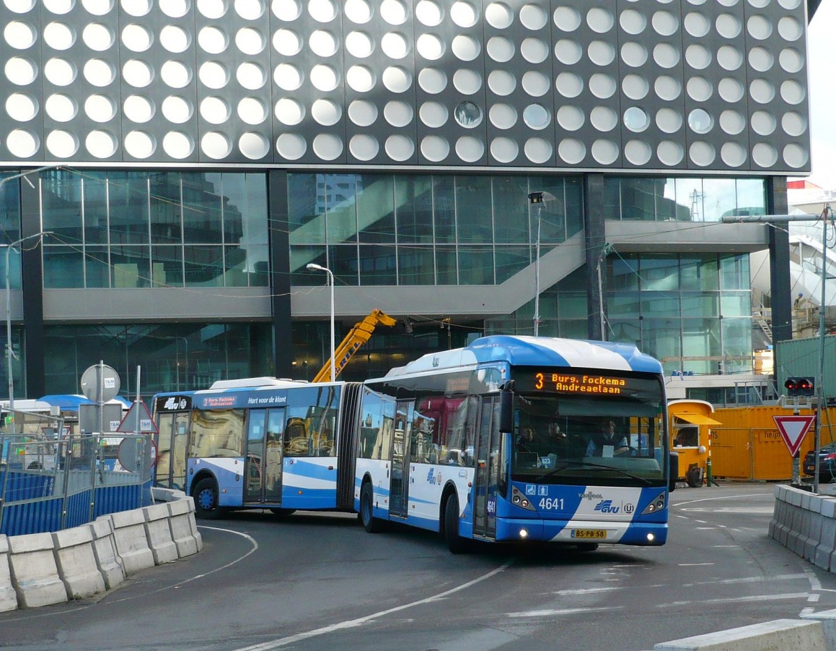 GVU Bus 4641 DAF Van Hool New AG300 Baujahr 2006. Catharijnesingel, Utrecht 15-11-2013.