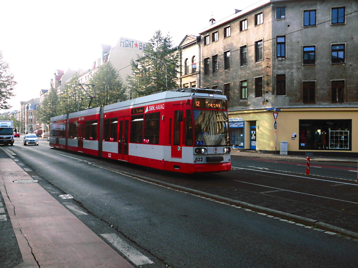 HAVAG Wagen 622 als Linie 12 unterwegs nach Trotha am 4.9.18