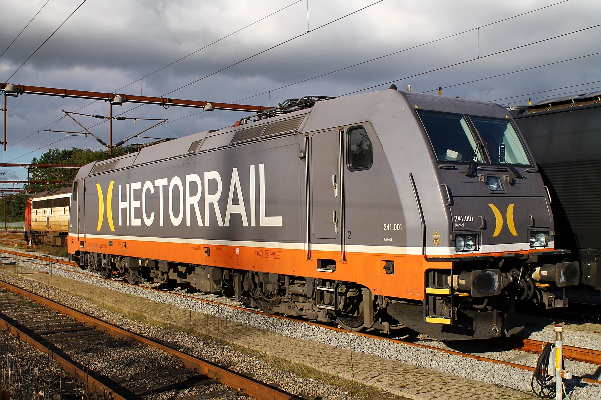 Hectorrail 241.001-5(REV/MGW/25.10.12)in Parkposition im Pbf Padborg. 01.10.2013