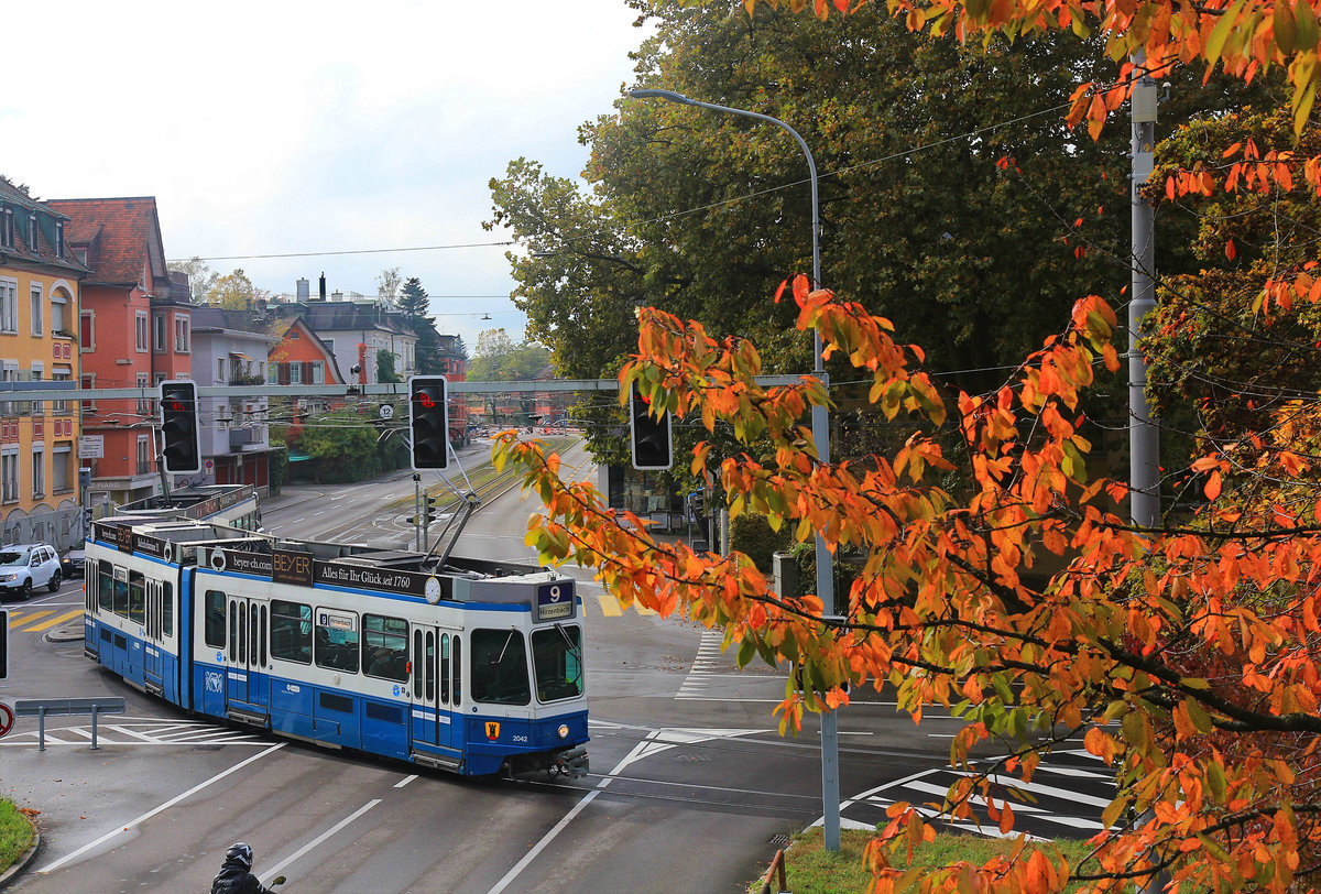 Herbstliches Zürich: Tram 2000 Nr.2042, Universität Irchel, 17.Oktober 2020 