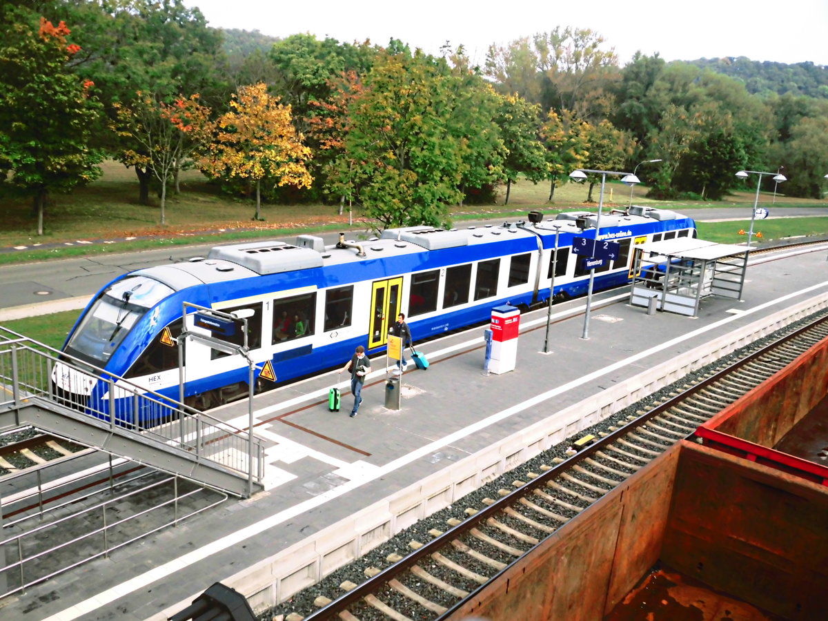 HEX Triebwagen mit ziel Goslar im Bahnhof Vienenburg am 29.9.17