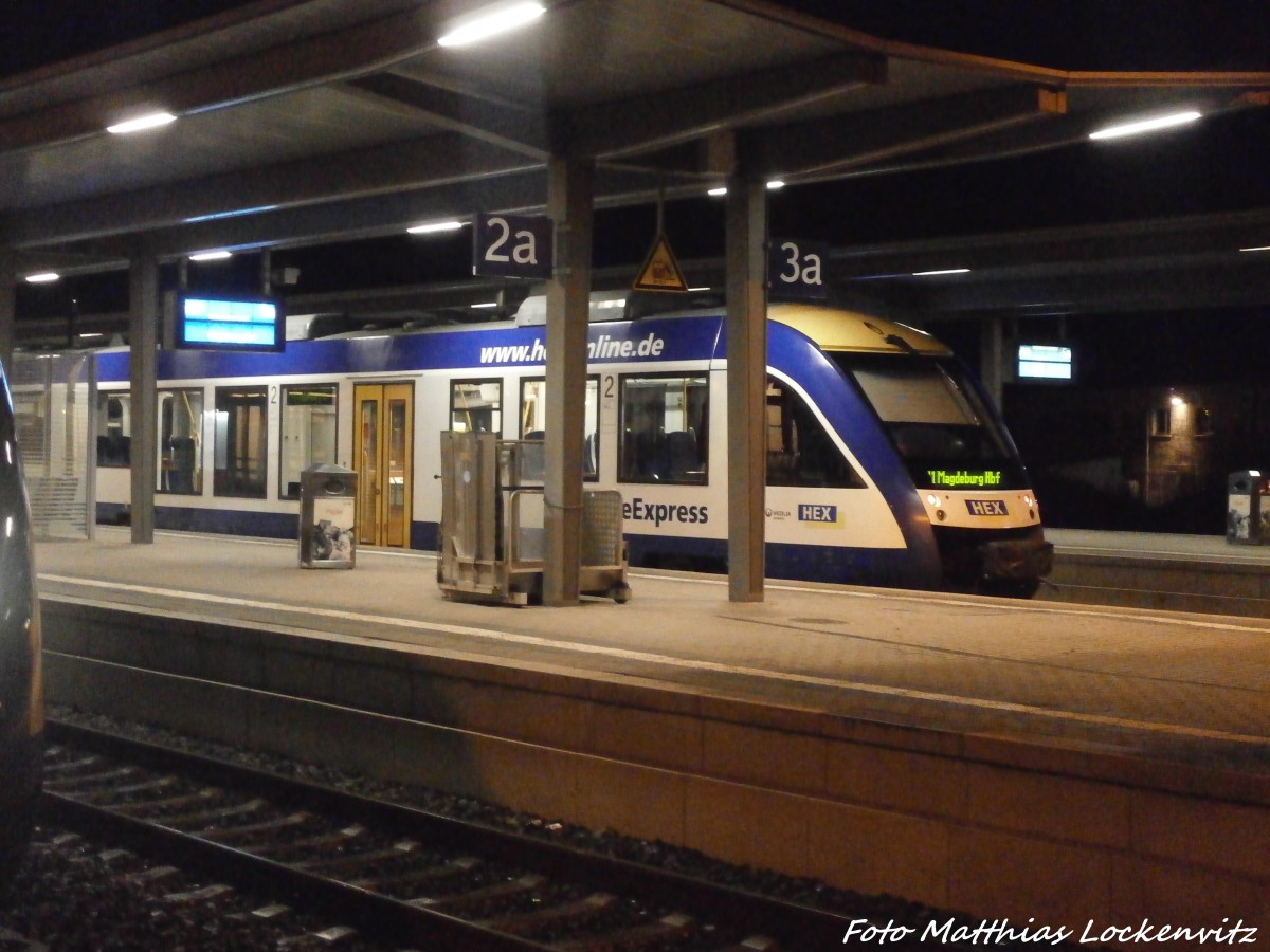 HEX VT 8XX mit ziel Magdeburg Hbf im Bahnhof Halberstadt am 21.12.14