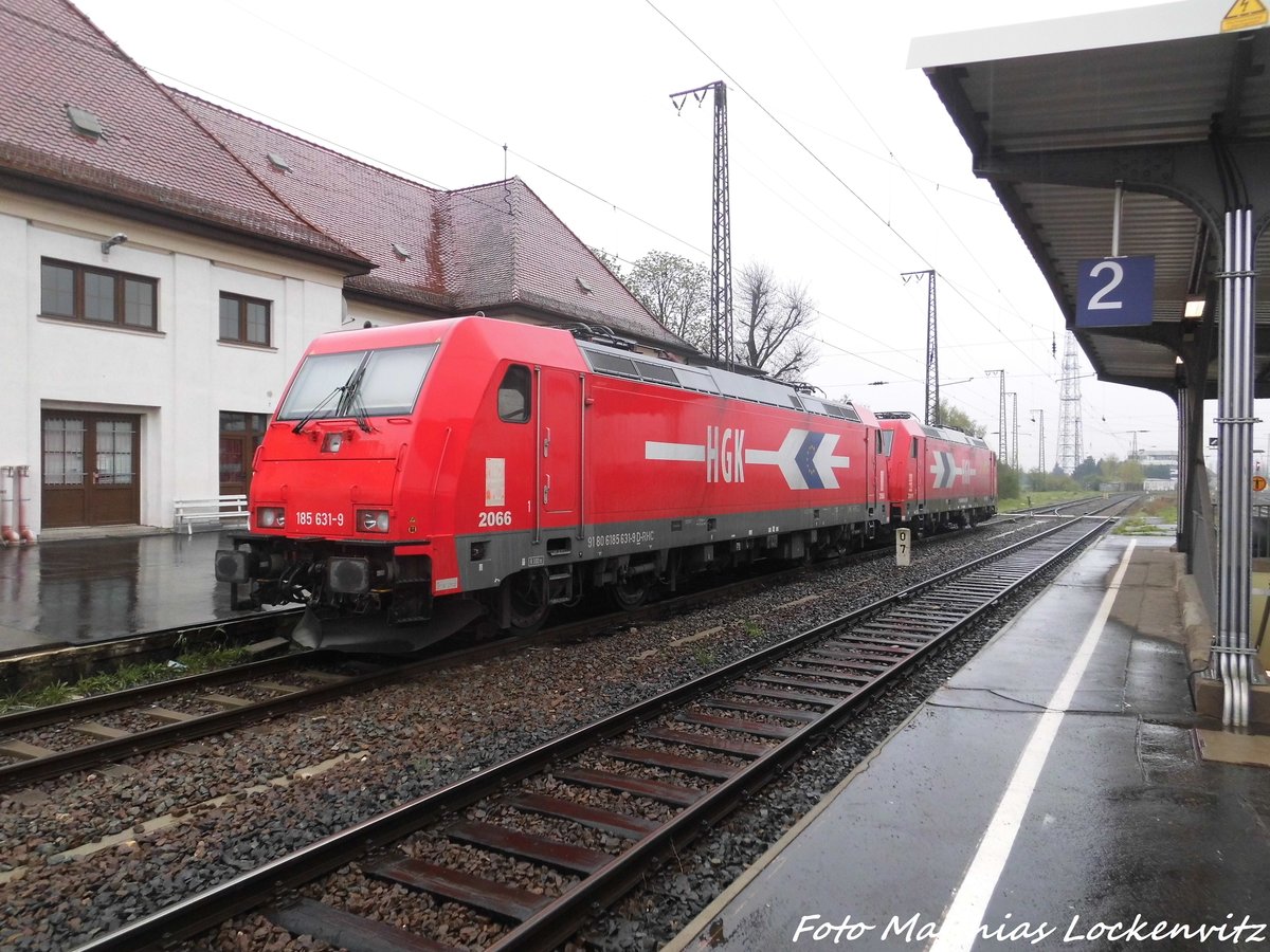 HGK 185 631 und 185 603 abgestellt in Grokorbetha am 17.4.16