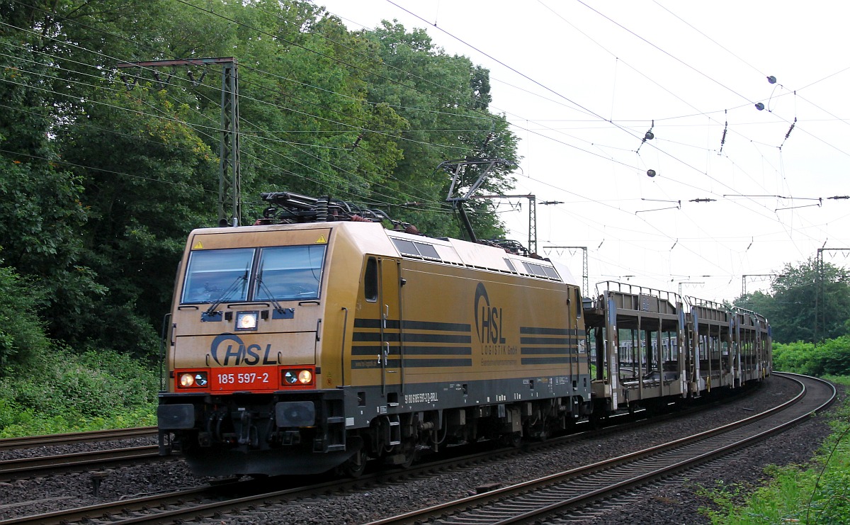 HSL 185 597 mit BLG Autotransportwagenzug Abzw. Lotharstraße 09.08.2022