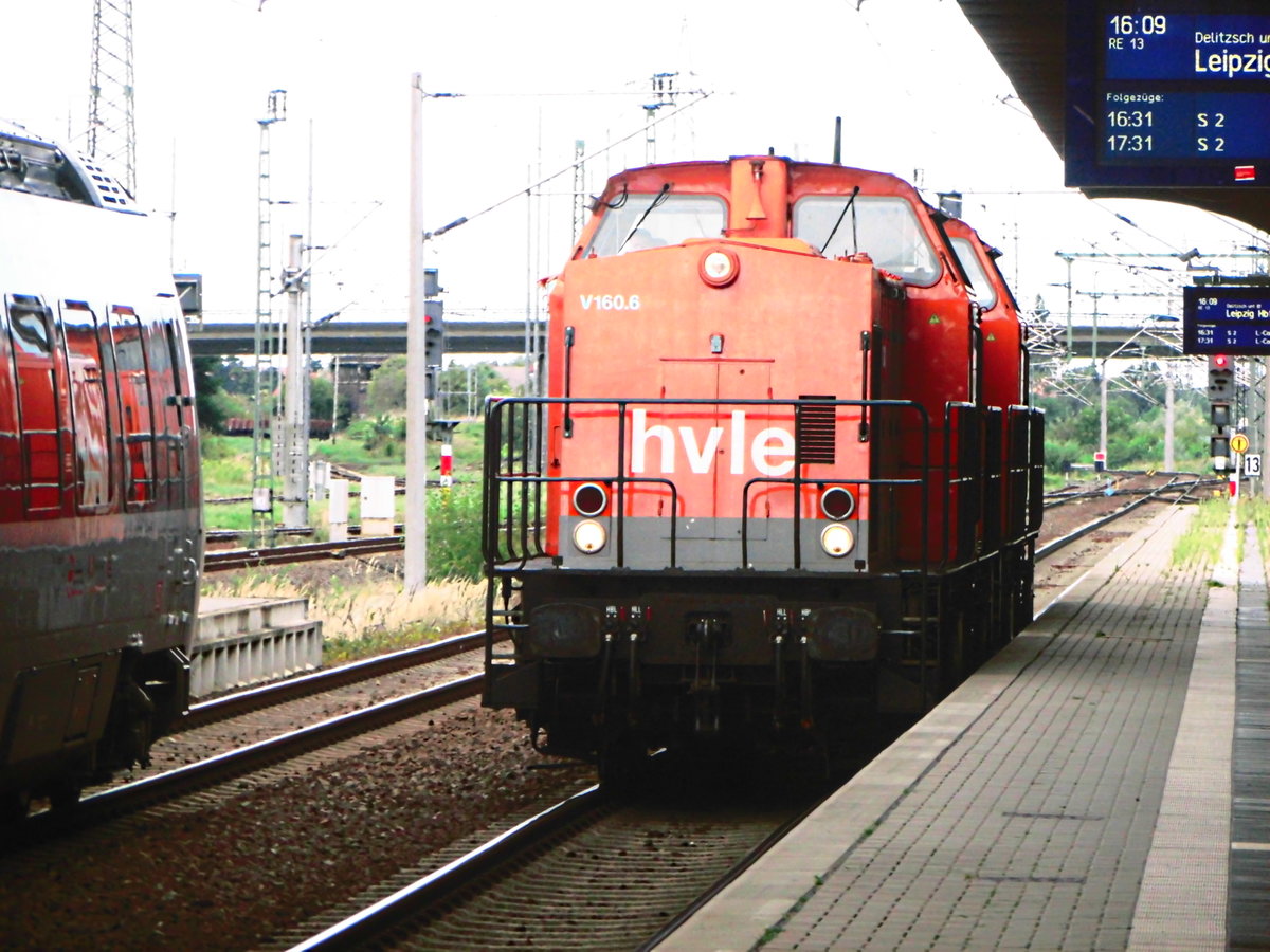 HVLE V160.5 und V160.6 bei der durchfahrt in Bitterfeld am 31.7.17