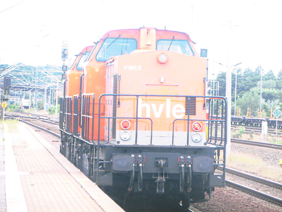 HVLE V160.5 und V160.6 bei der durchfahrt in Bitterfeld am 31.7.17