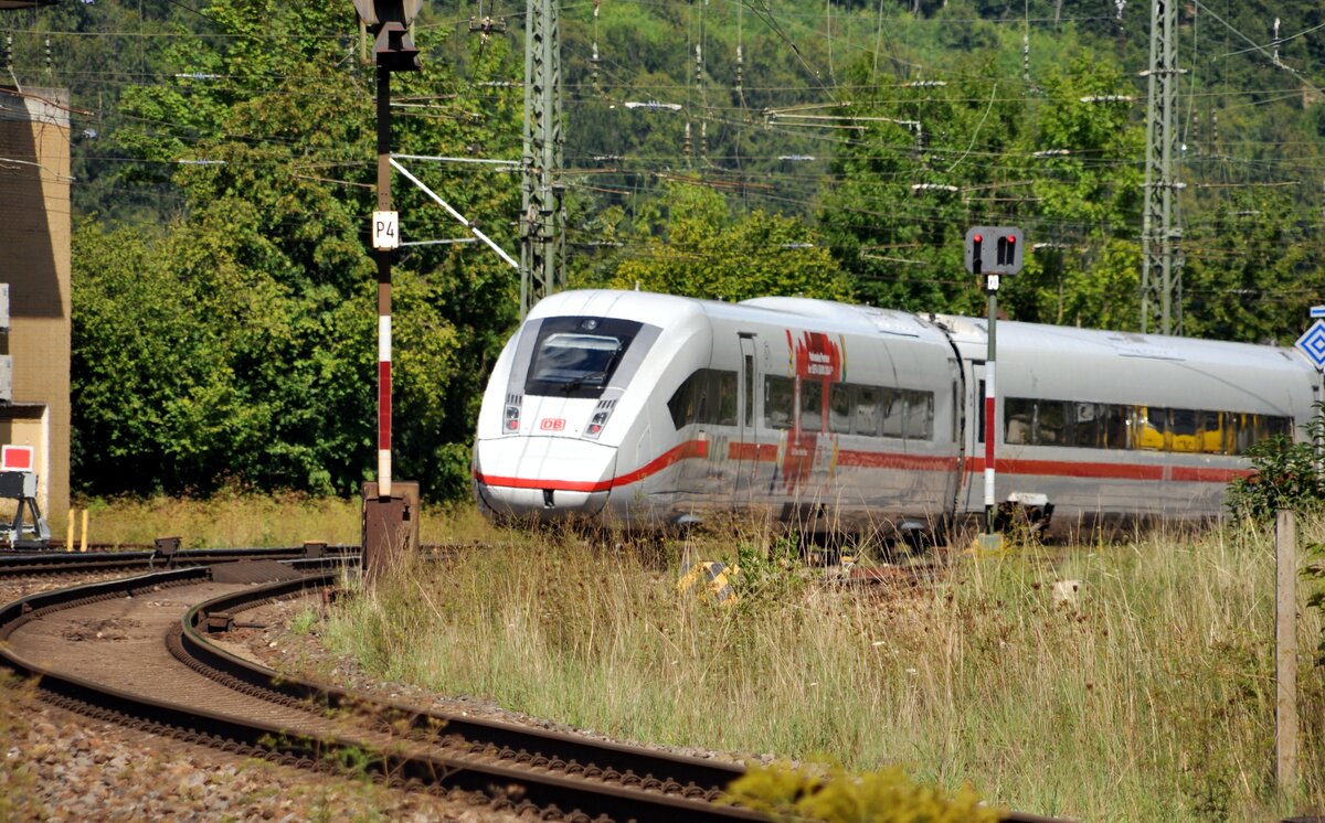 ICE 4 812 212-5 Tz9212 mit Werbung  Nationaler Partner der UEFA EURO 2024  Geialingen Steige 02.09.2023.