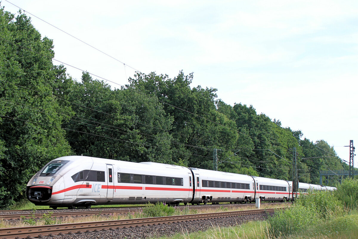 ICE Tz 9453 kommt aus Hamburg angerauscht! Tostedt - Dreihausen, 29.06.2022