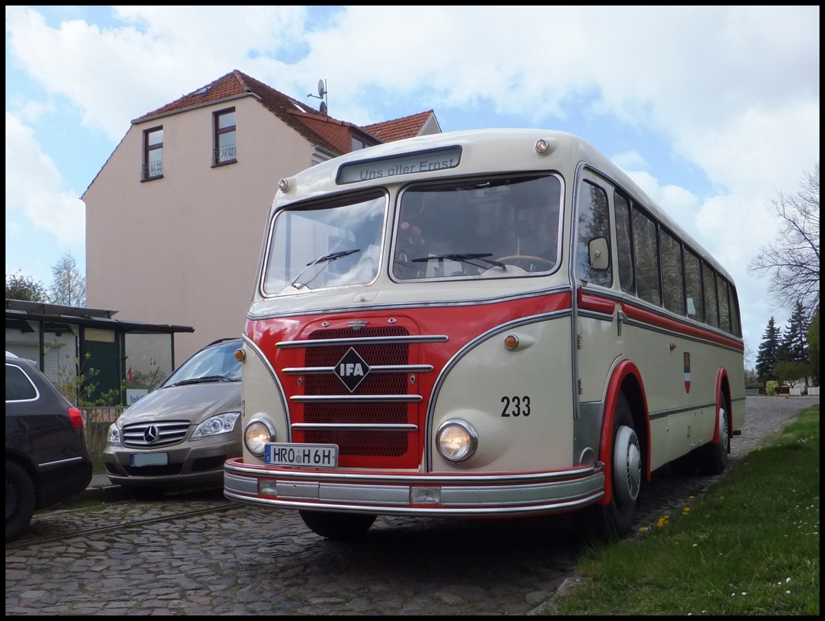 IFA H6B der Rostocker Straenbahn AG in Rostock.