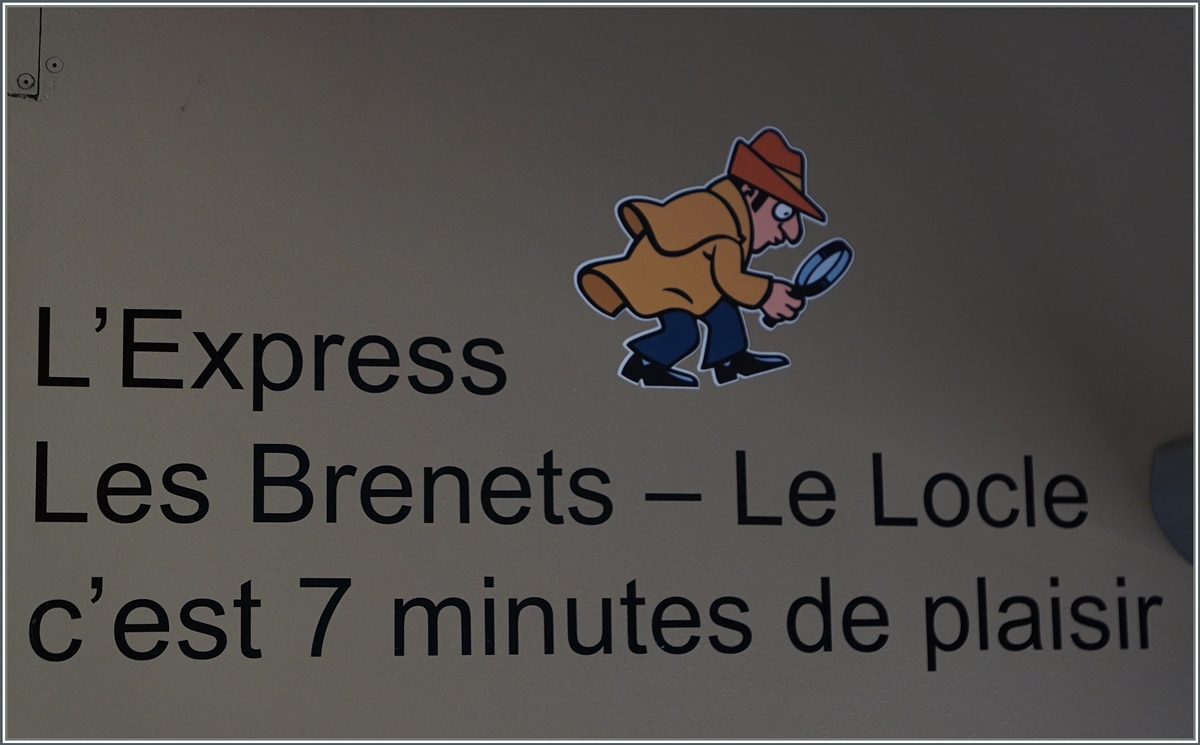Im Innern des BDe 4/4 N° 3 zeigt ein (nicht der) Lupen-Inspektor, dass es auf der unscheinbaren Linien Le Locle - Les Brenets unzählige Details zu entdecken gibt. 
18.März 2016