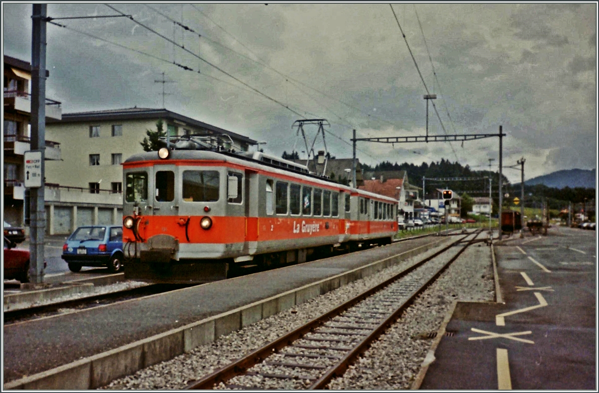 In Archiv gefunden: Der Be 4/4 131 (?) im Planeinsatz in Palzieux.
Sept. 1992