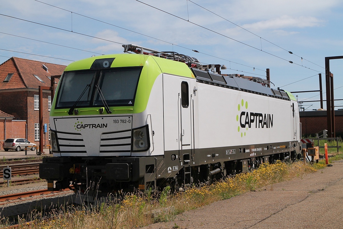 ITL/Captrain 193 782-0 trägt nun auch die Farben von Captrain. Padborg/DK 21.06.2017