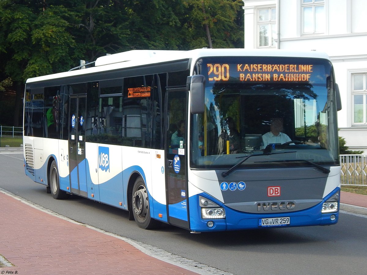 Iveco Crossway von der Usedomer Bäderbahn in Heringsdorf.