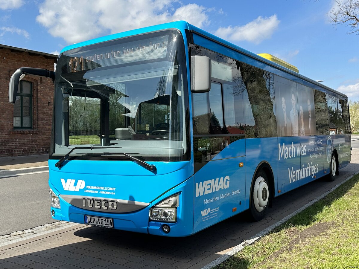 Iveco Crossway der Verkehrsgesellschaft Ludwigslust-Parchim mbH in Plau am See.