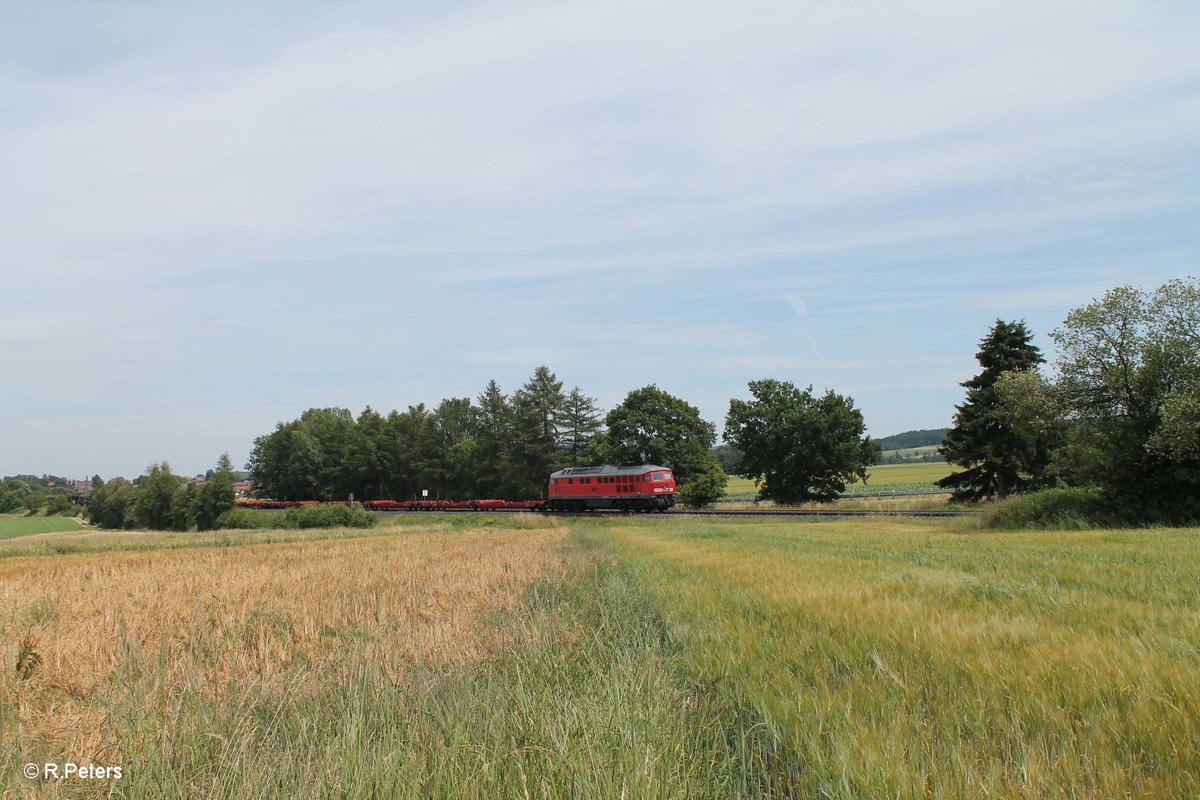 Leider mit Flachwagen-Schaden erwischte ich die 233 698 mit dem Frankenwald Umleiter 51081 LE - NNR bei Waldershof. 08.07.16